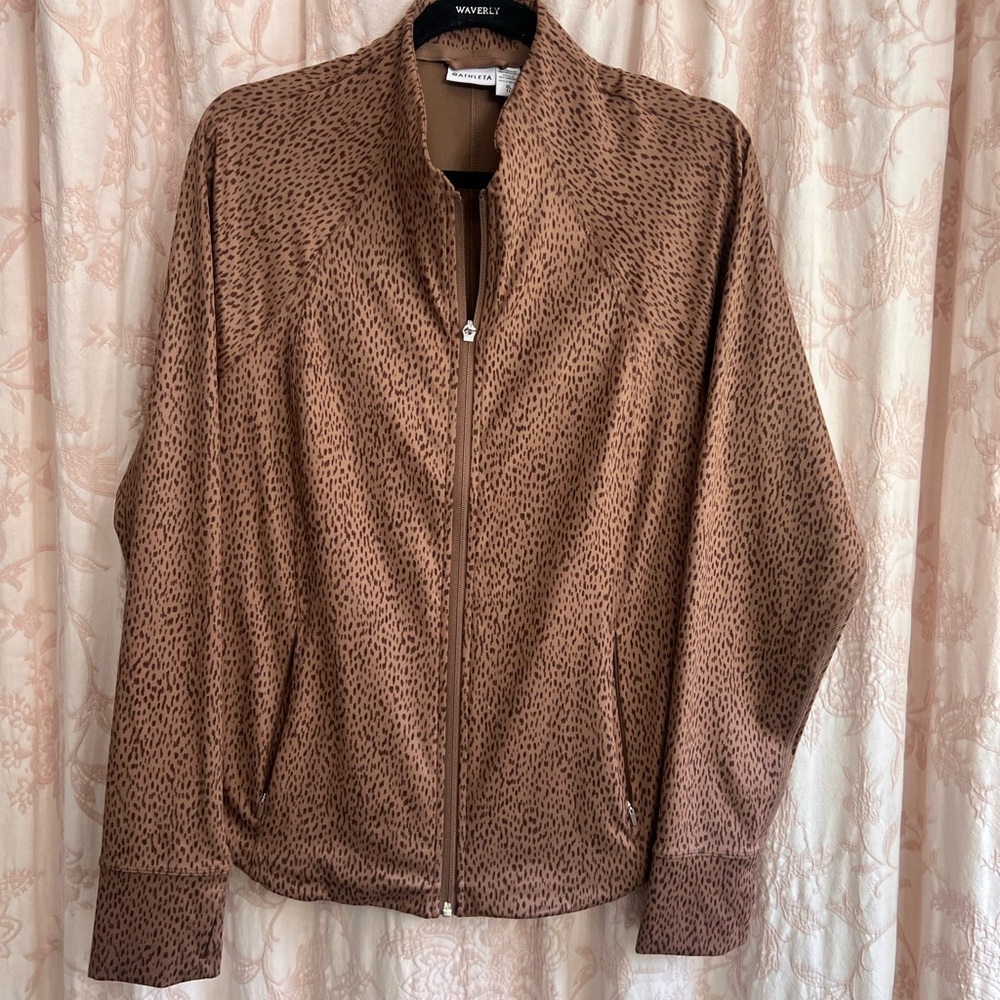 Athleta Brown Leopard Print Women's Jacket. X-Large.